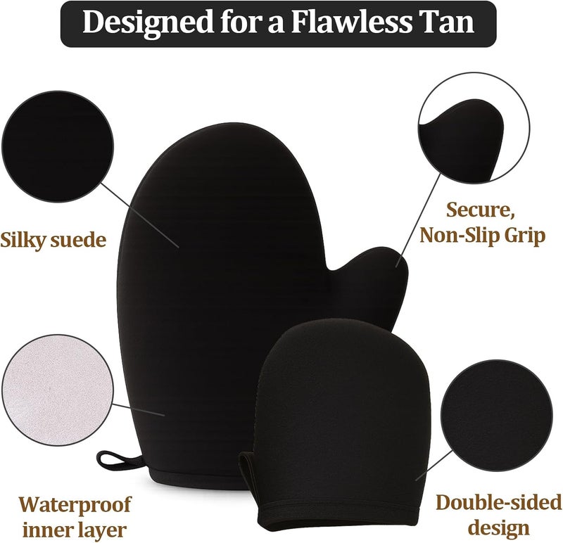 smrtcol Self Tanning Mitt 2 Pack Double Sided Applicator Mitt With Thumb for Sunless Tanning Lotion, Cream & Mousse - Image 2